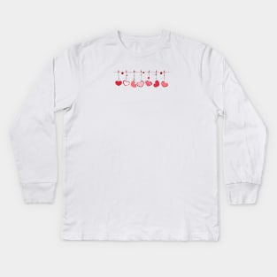 Happy Valentine's day hanging hearts Kids Long Sleeve T-Shirt